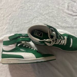 Puma Kids High-Top Sneakers - Green and White